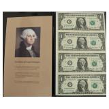 UNCUT SHEET OF FEDERAL RESERVE NOTES