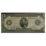1914 5 $ FEDERAL RESERVE NOTE B\VF