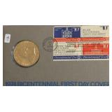 FIRST DAY COVER BICENTENNIAL MEDAL