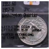 1957 D GEM BU WASHINGTON QUARTER