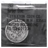 1908 BARBER DIME G