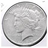 1922 S PEACE DOLLAR AU