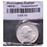 1963 D GEM BU WASHINGTON QUARTER