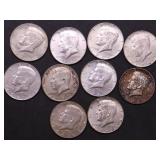 10 40 % SILVER HALF DOLLARS