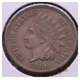 1861 CHOICE BU INDIAN HEAD CENT