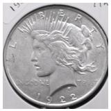1922 PEACE DOLLAR AU