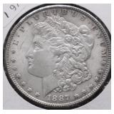 1887 CHOICE BU MORGAN DOLLAR