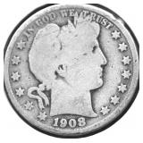 1908 O BARBER HALF DOLLAR G
