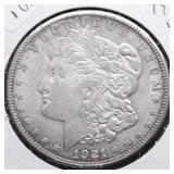 1921 D MORGAN DOLLAR XF