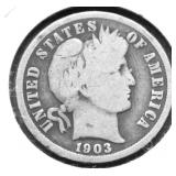 1903 BARBER DIME G