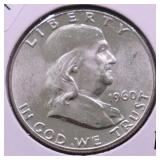 1960 GEM BU FBL FRANKLIN HALF DOLLAR
