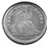 1840 NO DRAPERY SEATED DIME XF PQ RARE