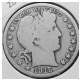 1915 D BARBER HALF DOLLAR G