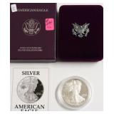 1992 PROOF SILVER EAGLE W BOX PAPERS