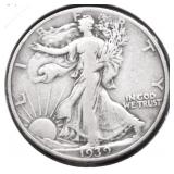 1939 WALKING HALF DOLLAR  VF