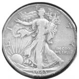 1943 S WALKING HALF DOLLAR XF