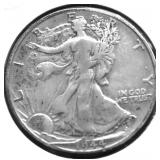1944 D WALKING HALF DOLLAR XF