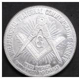 MASONS SILVER COIN CH BU
