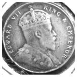 1908 STRAITS SETTLEMENTS SILVER DOLLAR VF