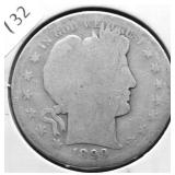1899 S BARBER HALF DOLLAR AG