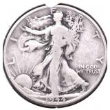 1944 S WALKING HALF DOLLAR VF