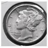 1941 D CHOICE BU SPLIT BANDS MERCURY DIME