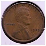 1909 VDB LINCOLN CENT XF