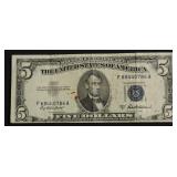 5 DOLLAR SILVER CERTIFICATE VF RUST