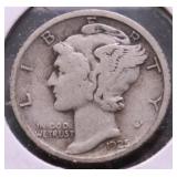 1925 S MERCURY DIME VF