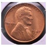 1947 S SUPURB GEM RED LINCOLN CENT