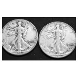 TWO WALKING HALF DOLLARS
