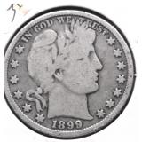 1899 BARBER HALF DOLLAR VG