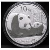 2011 CHIAN PANDA GEM 1 OZ .999 SILVER