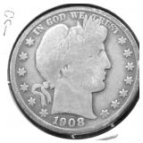 1908 BARBER HALF DOLLAR G