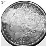 1888 MORGAN DOLLAR XF   TAPE