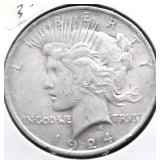 1924 PEACE DOLLAR XF