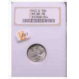 1942 D NGC MS66 FULL BANDS MERCURY DIME
