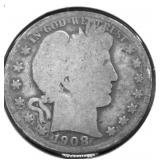 1908 O BARBER HALF DOLLAR G