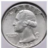 1952 D GEM BU WASHINGTON QUARTER