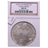 1995 D NGC MS70 PARALYMPICS SILVER DOLLAR
