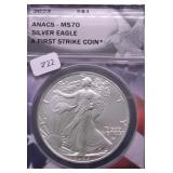 2023 ANACS MS70 SILVER EAGLE