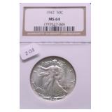 1942 NGC MS64 WALKING HALF DOLLAR
