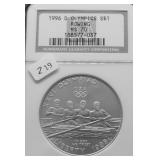1996 D NGC MS70 ROWING SILVER DOLLAR  KEY