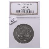 2001NGC MS70 CAPITOL HALF DOLLAR