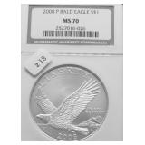 2008 P NGC MS70 BALD EAGLE SILVER DOLLAR