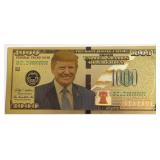 .99999 GOLD FOIL TRUMP 1000 DOLLAR NOTE