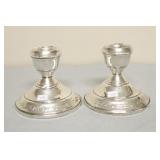STERLING SILVER CANDLE STICK HOLDERS 4.0"TALL