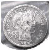 1903 BARBER DIME G