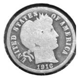 1916 BARBER DIME G