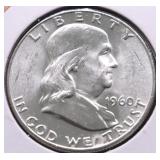 1960 GEM BU FBL FRANKLIN HALF DOLLAR